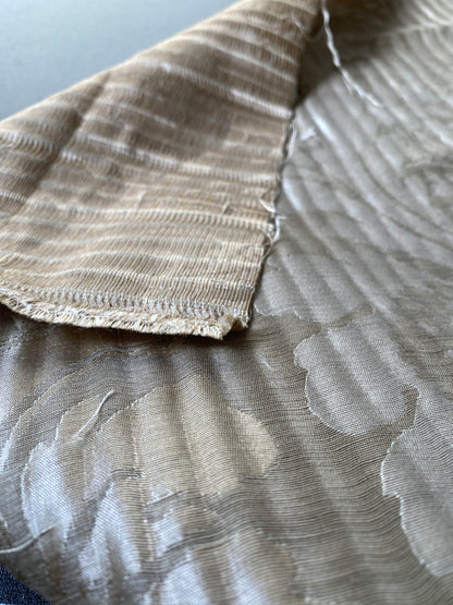 By yard Lee Jofa Mulberry Home Pleated Damask Pewter Silver Blue Floral Wide Stripe Silk MSRP USD 298/Y