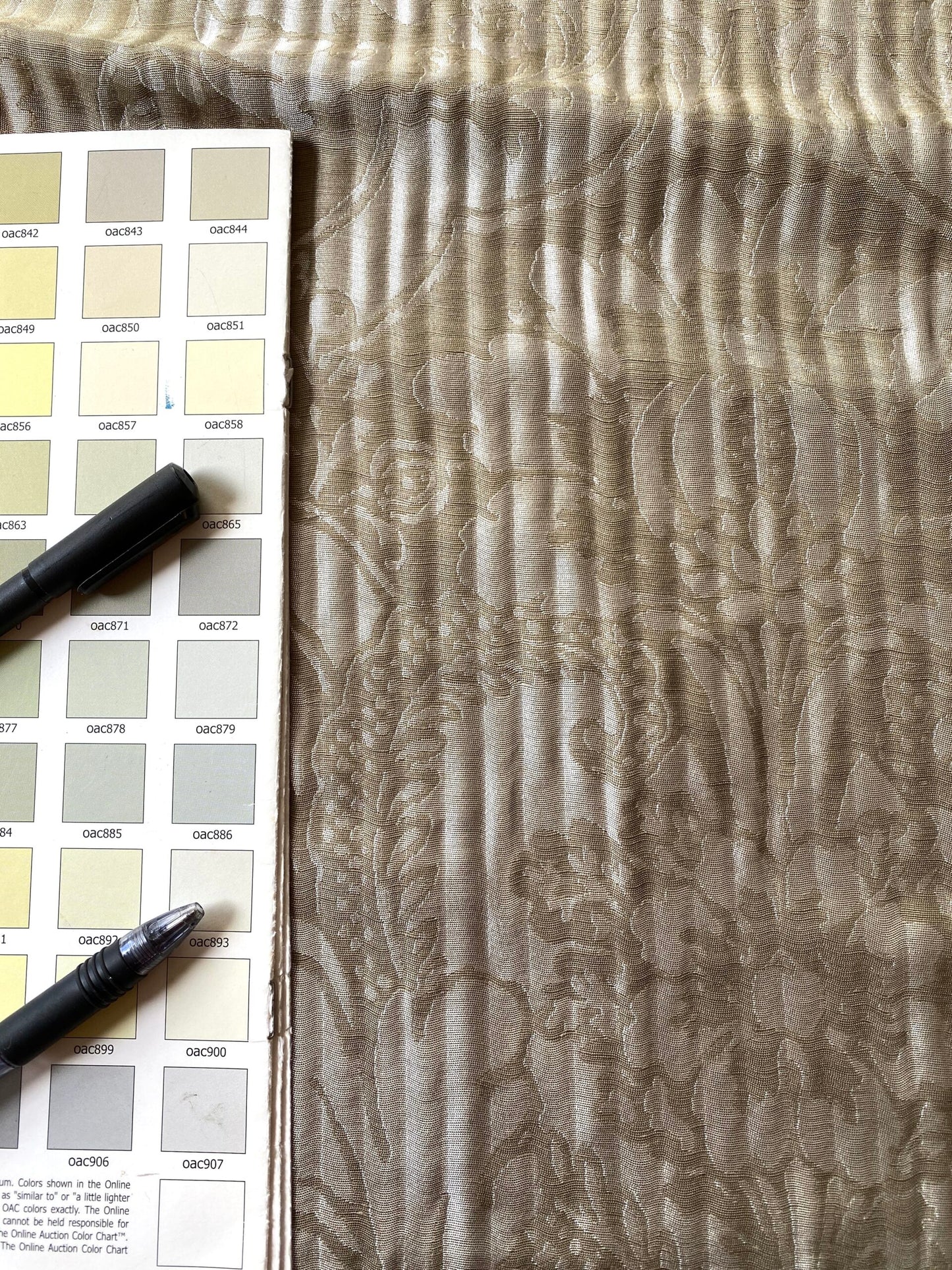 By yard Lee Jofa Mulberry Home Pleated Damask Pewter Silver Blue Floral Wide Stripe Silk MSRP USD 298/Y