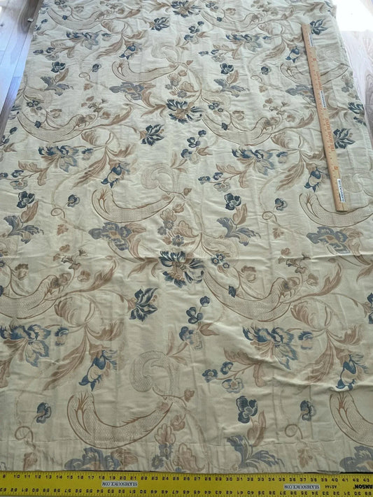 Old World Weavers La Fiorentina Lampas - Blue/Antique Yellow