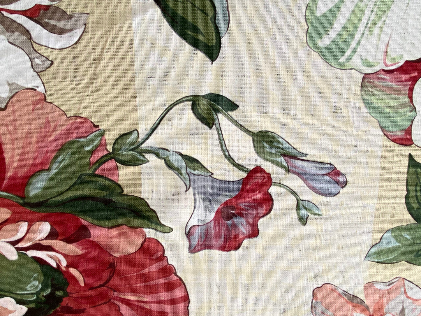 Scalamandre Marisa Large Peony Tulip Daffodil Flower Linen Freesia Cream Bouquet 18 Screens MSRP USD 252/Y