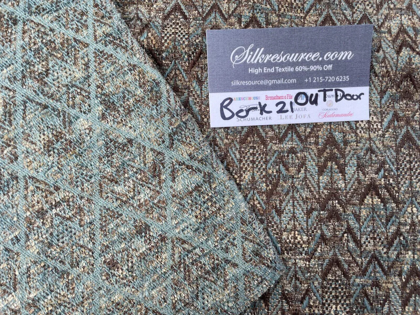 18 Berkbox21 Scalamandre Outdoors Blue, Brown And Tan