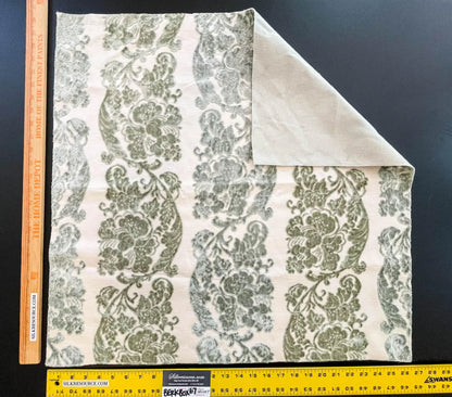 42 Berkbox67 27x 27" Square Scalamandre RIGATO GRAZIELLA JADE Brown on Beige Cut-Velvet