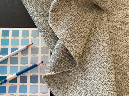 1y Scalamandre Flint Horizon Blue Strie Texture Solid MSRP USD266/y