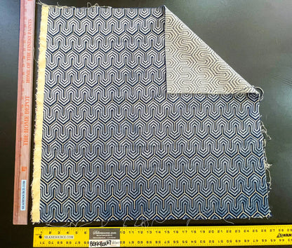 2 Berkbox67 27"x 27" Square Scalamandre Geometric Cut Velvet Blue