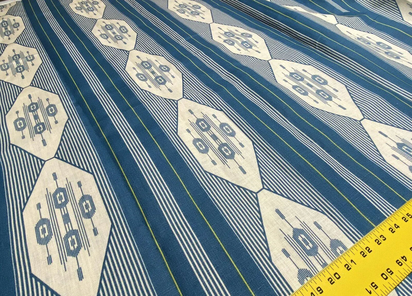 4yds Vervain Esperance Ikat Linen Fabric In Teal Blue 100% Linen MSRP USD 116/Y