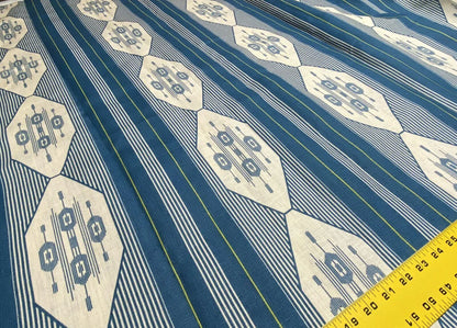 4yds Vervain Esperance Ikat Linen Fabric In Teal Blue 100% Linen MSRP USD 116/Y