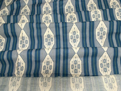 4yds Vervain Esperance Ikat Linen Fabric In Teal Blue 100% Linen MSRP USD 116/Y
