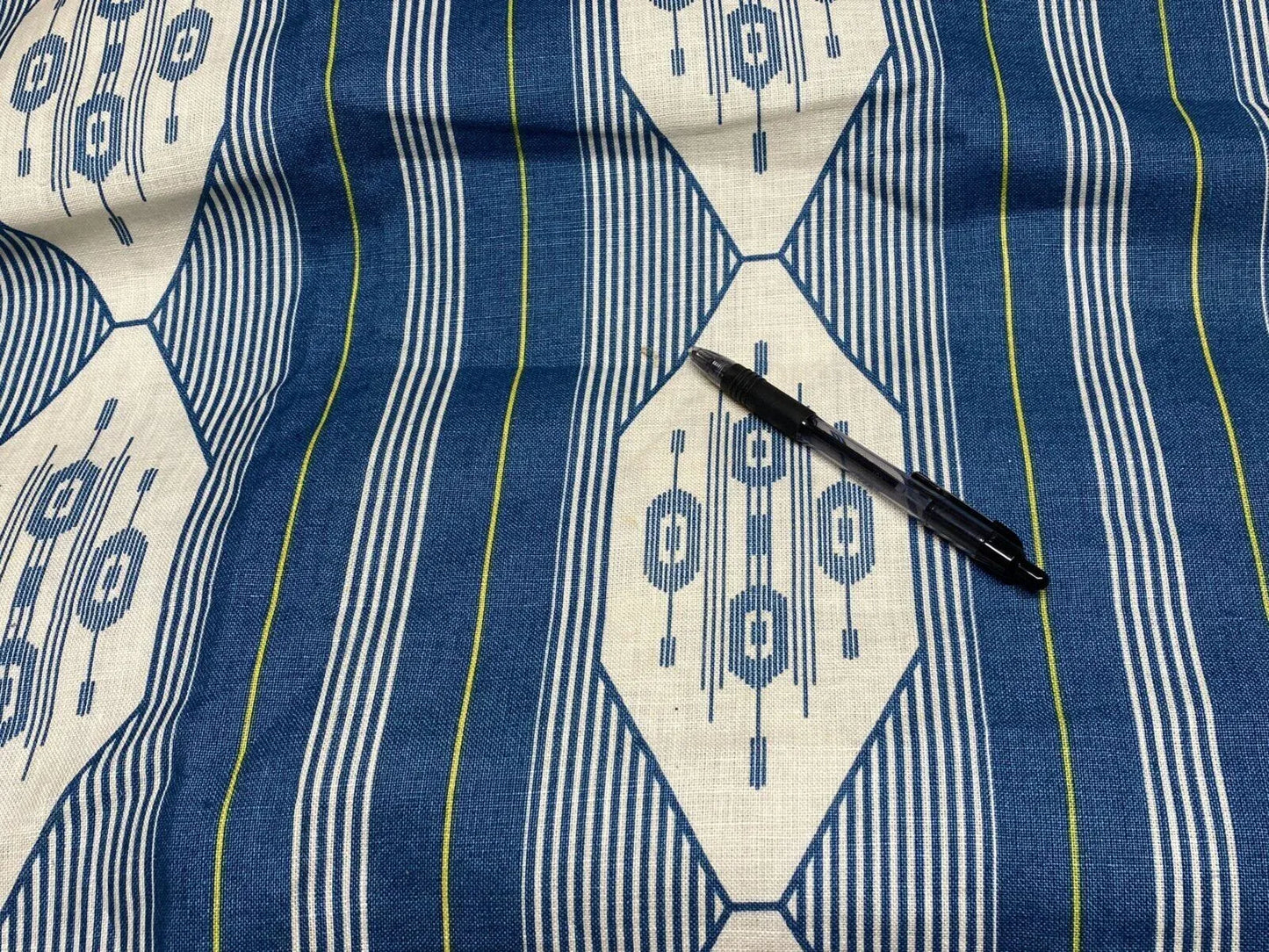 4yds Vervain Esperance Ikat Linen Fabric In Teal Blue 100% Linen MSRP USD 116/Y