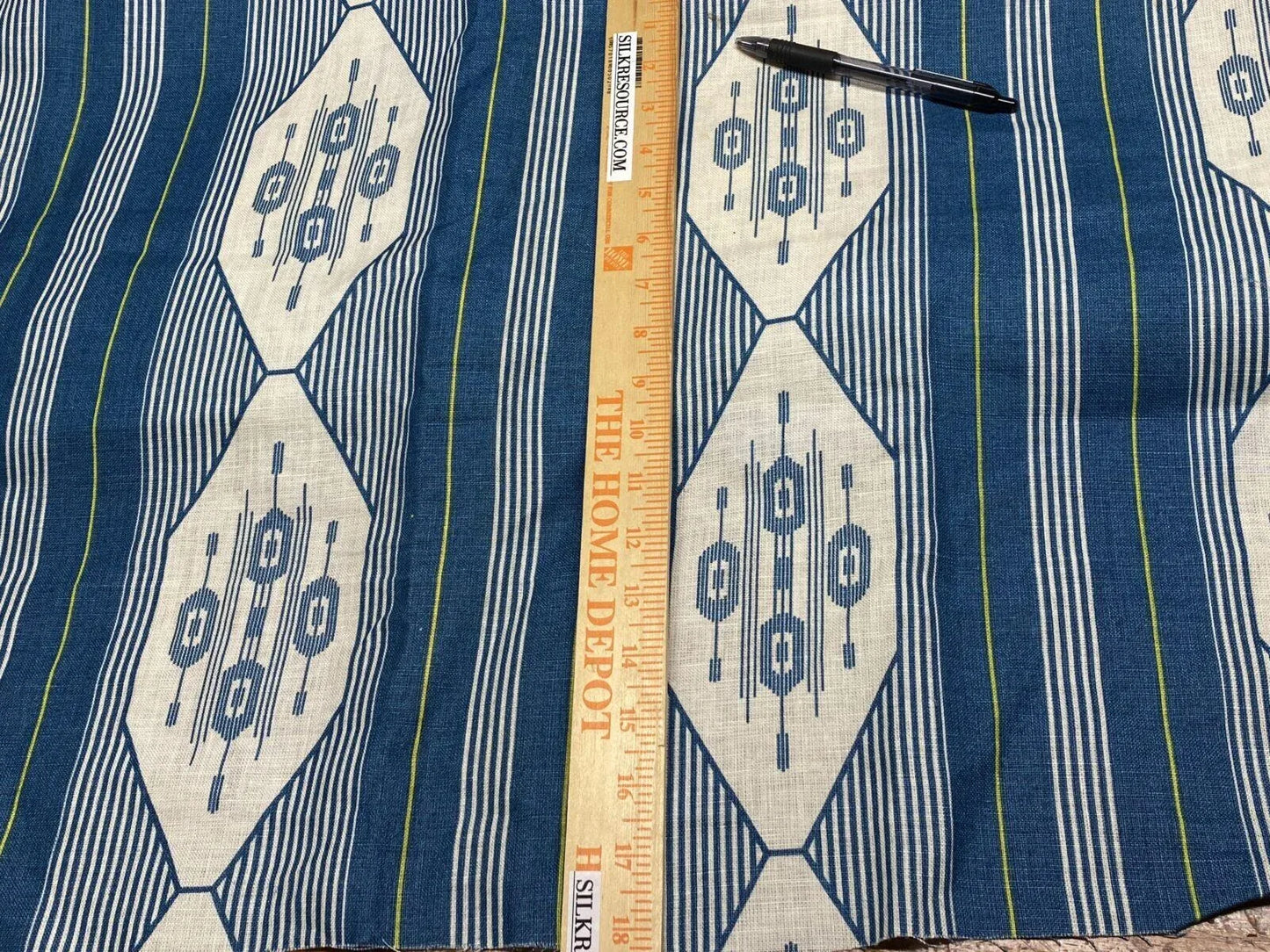 4yds Vervain Esperance Ikat Linen Fabric In Teal Blue 100% Linen MSRP USD 116/Y