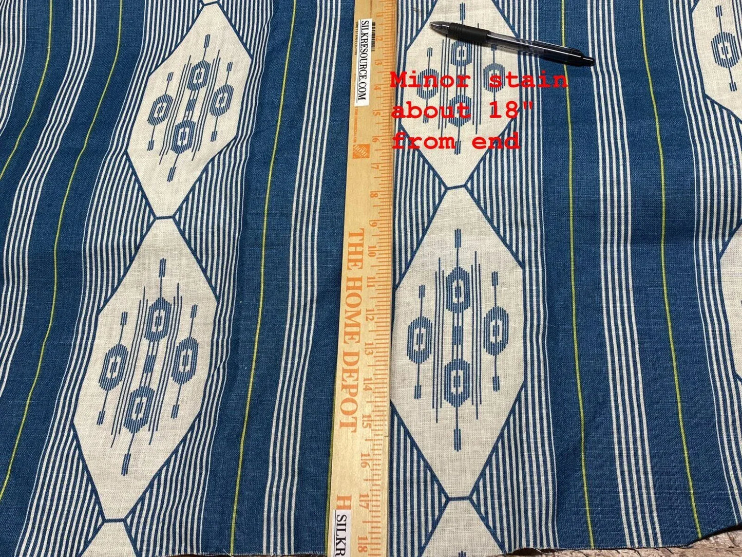 4yds Vervain Esperance Ikat Linen Fabric In Teal Blue 100% Linen MSRP USD 116/Y