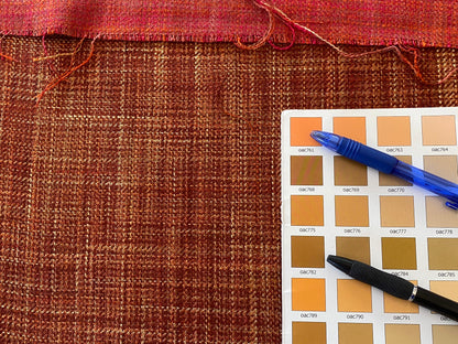 1y Scalamandre Flip Spice Red Strie Texture Solid MSRP USD190/y