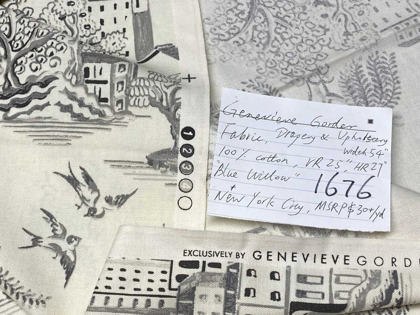 3.4yards Genevieve Gorder Toile New York City Landmarks Cotton Print Charcoal Black On White Statue Of Liberty