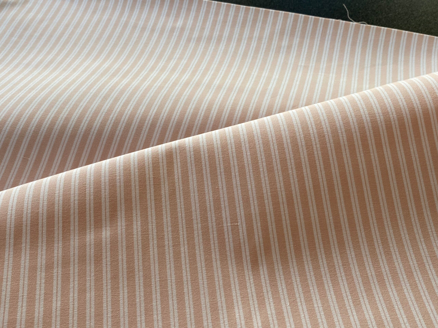 1.7yard Scalamandre Kent Stripe Petal Pink White Cotton