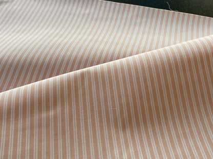 1 yard Scalamandre Kent Stripe Petal Pink White Cotton