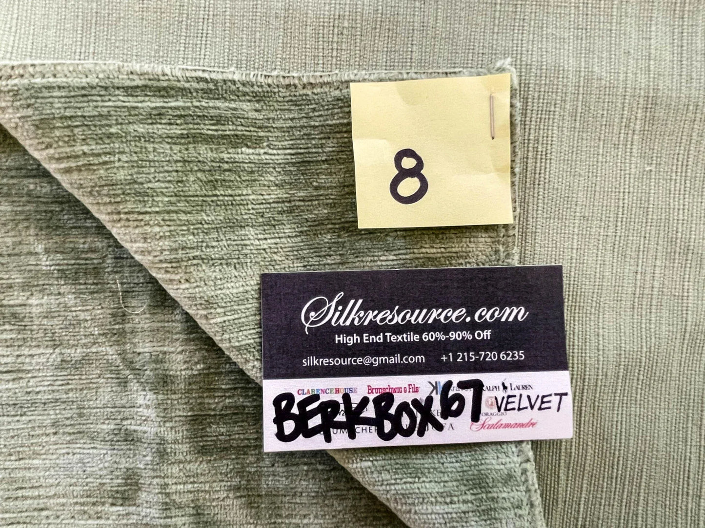 8 Berkbox67 27"x 27" Square Scalamandre Velvet Deep Green Plains Texture