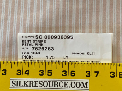 1.7yard Scalamandre Kent Stripe Petal Pink White Cotton