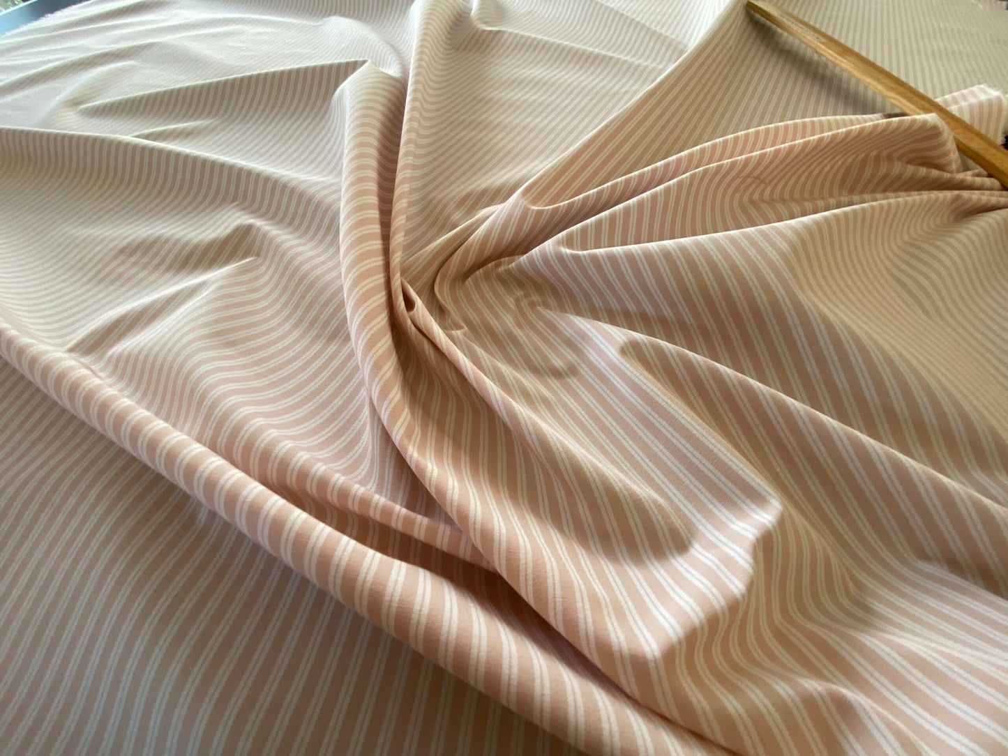 1.7yard Scalamandre Kent Stripe Petal Pink White Cotton