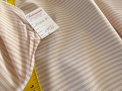 1 yard Scalamandre Kent Stripe Petal Pink White Cotton