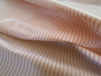 1 yard Scalamandre Kent Stripe Petal Pink White Cotton