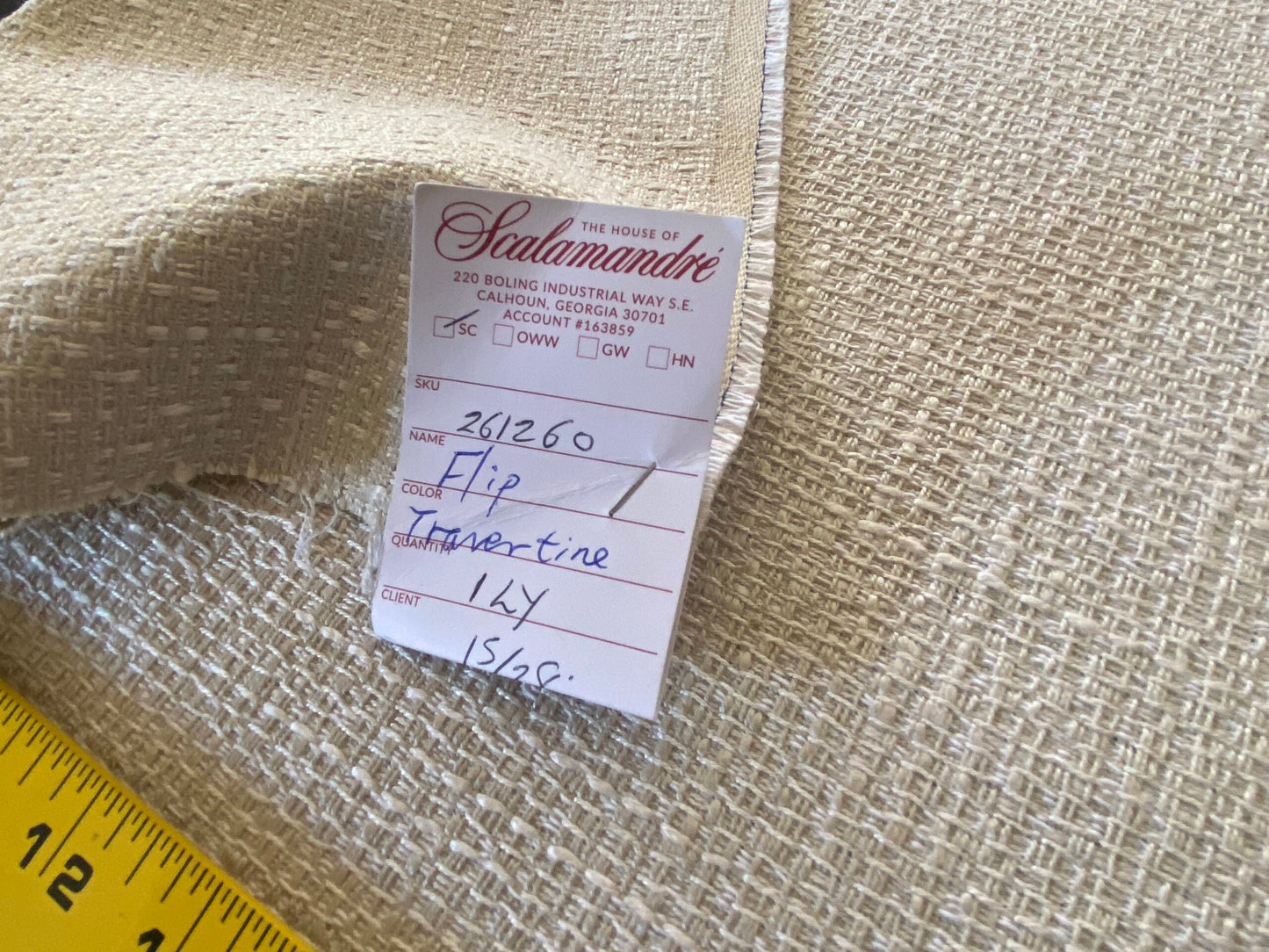 1y Scalamandre Flint Travertine Beige Strie Texture Solid MSRP USD266/y