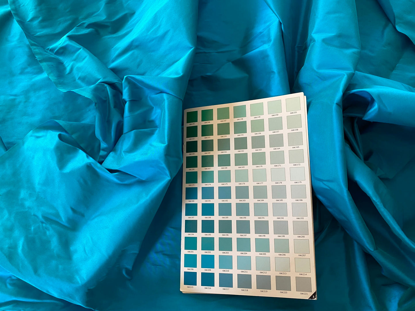 High end Shangri-la 100% Silk Dupionni Peacock Blue Radiance