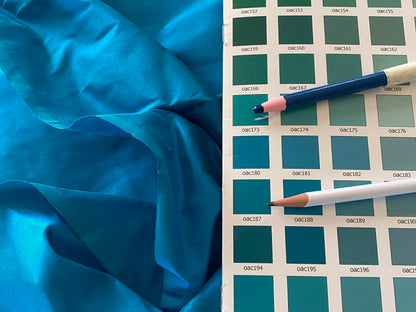 High end Shangri-la 100% Silk Dupionni Peacock Blue Radiance