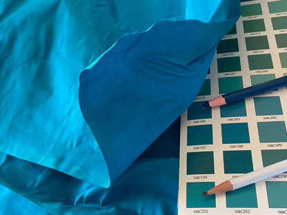 High end Shangri-la 100% Silk Dupionni Peacock Blue Radiance