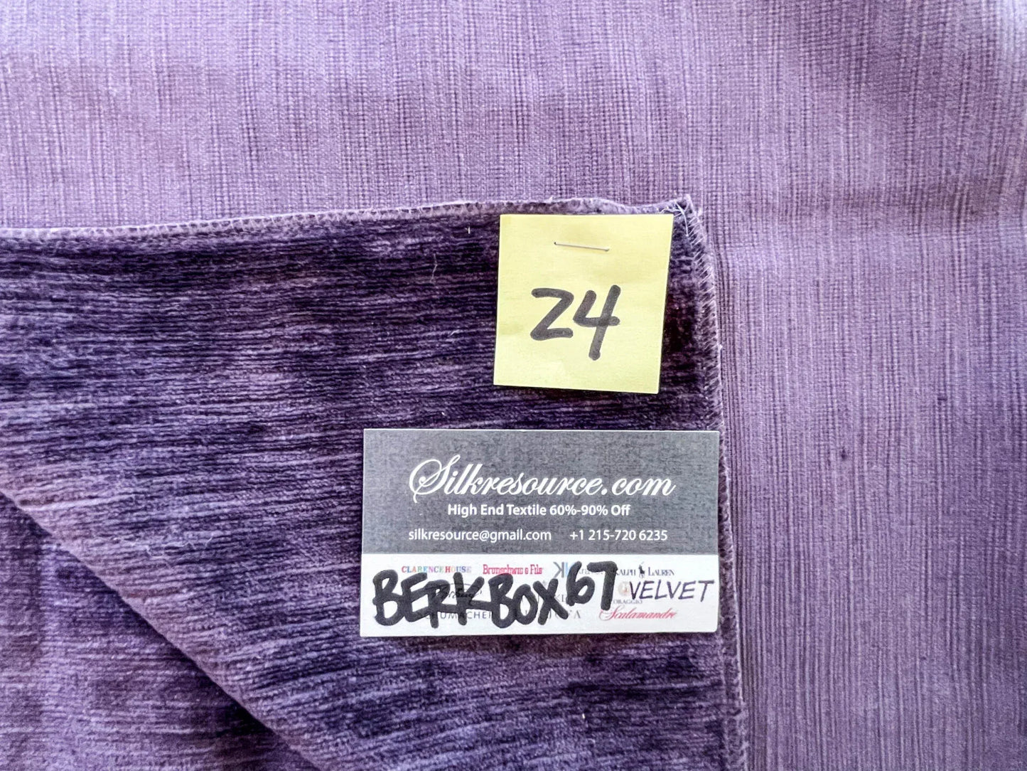 24 Berkbox67 28x 28" Square Scalamandre Velvet Purple Plains Texture