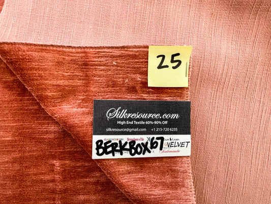 25 Berkbox67 28x 28" Square Scalamandre Velvet Orange Plains Texture