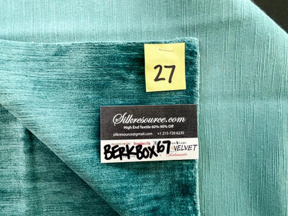 27 Berkbox67 27x 27" Square Scalamandre Velvet Blue Plains Texture