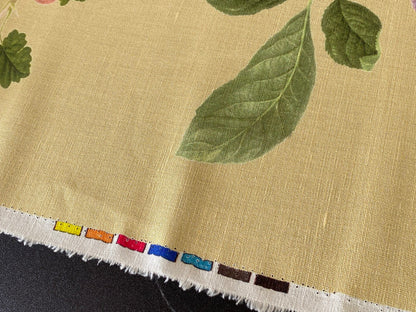 By Vertical Repeat 40 Inches Scalamandre Les Fruits Multi on Maize Grape Strawberry Cherry Plum Pear Blue MSRP USD 220/Y