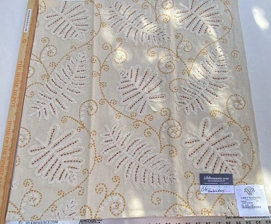 7a Berkbox6 Scalamandre Embroidery Square Fossils Rust Red MSRP USD 372/Y