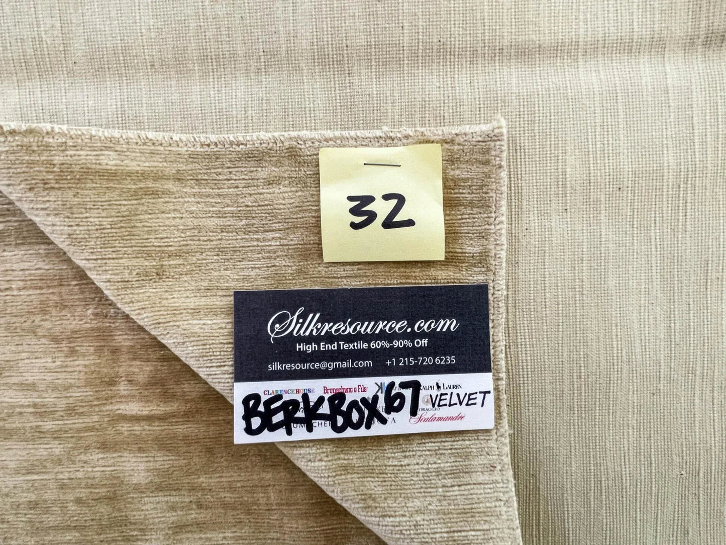 30 Berkbox67 27x 27" Square Scalamandre Velvet Light Brown Plains Texture