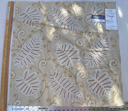 7d Berkbox6 Scalamandre Embroidery Square Fossils Rust Red MSRP USD 372/Y