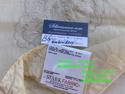 8 Berkbox6 Scalamandre Embroidery Square Patna White Peony Floral MSRP USD 300+/Y