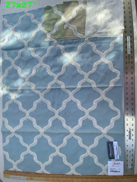 9 Berkbox6 Scalamandre Embroidery Square Astley Boulce Blue MSRP USD 338/Y