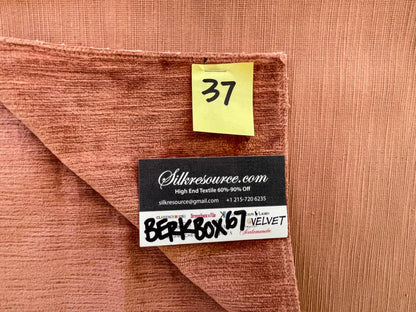 37 Berkbox67 27x 27" Square Scalamandre Velvet Peach Plains Texture