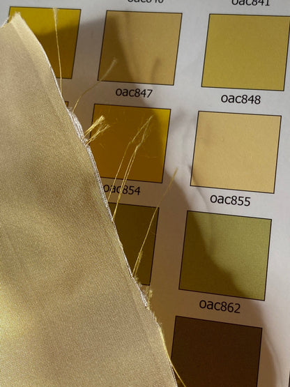 Scalamandre Taj Silk Chablis Plain Solid Gold Silk Taffeta Butter Yellow w Frost MSRP USD 200+/y