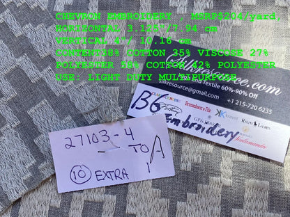 13a Berkbox6 Scalamandre Embroidery Square Chevron Embroidery Taupe 27103-4 MSRP USD 204/Y