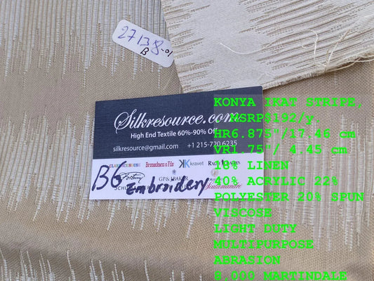 14b Berkbox6 Scalamandre Embroidery Square Konya Ikat 27138-01 MSRP USD 192/Y