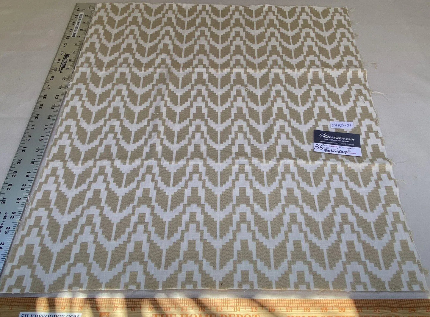 15 Berkbox6 Scalamandre Embroidery Square 27103-01 Chevron Embroidery MSRP USD 204/yard