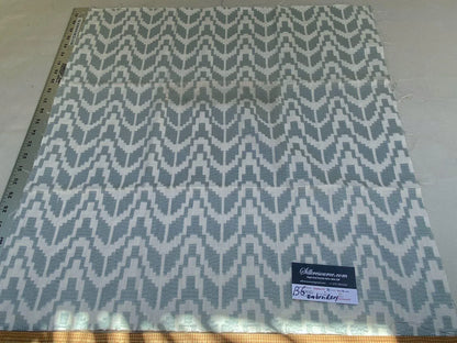 18 Berkbox6 Scalamandre Embroidery Square Chevron Emrboidery Light Blue MSRP USD 204/Y