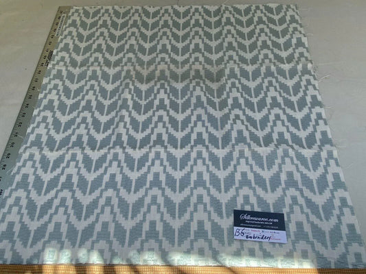 18 Berkbox6 Scalamandre Embroidery Square Chevron Emrboidery Light Blue MSRP USD 204/Y