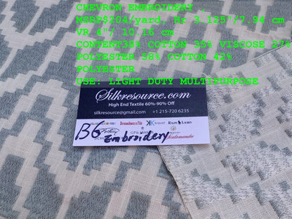 18 Berkbox6 Scalamandre Embroidery Square Chevron Emrboidery Light Blue MSRP USD 204/Y