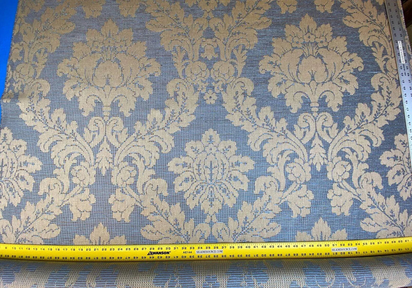 Scalamandre Old World Weavers Lucretia Damask Bluestone  Blue Heavy Renaissance Damask MSRP USD 300/Y