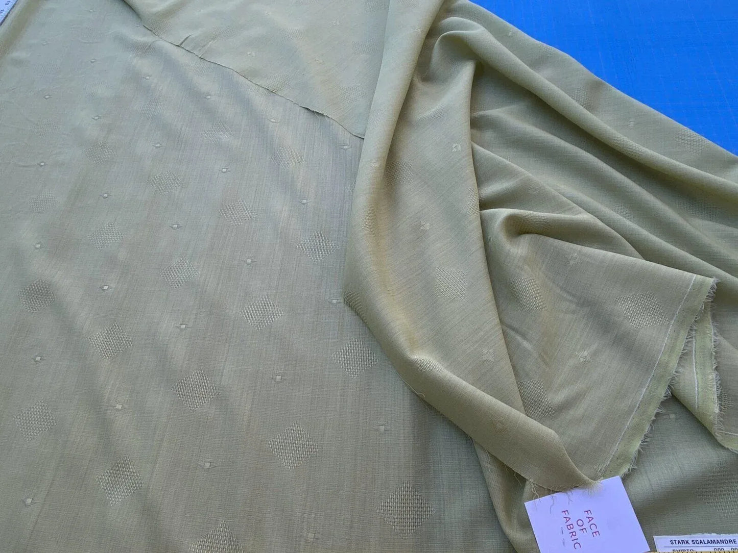 Scalamandre Kilkenny Sheer Sea Green Wool With Diamond Dots Silky Art  from UK MSRP USD 224/yard