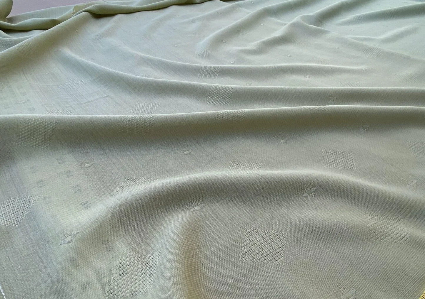 Scalamandre Kilkenny Sheer Sea Green Wool With Diamond Dots Silky Art  from UK MSRP USD 224/yard