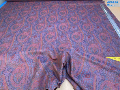Clarence House Arnica Etro Blue Red Woven Intricate Paisley Cotton Blend MSRP USD 300+/yard