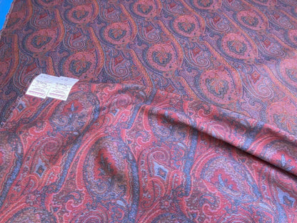Clarence House Arnica Etro Blue Red Woven Intricate Paisley Cotton Blend MSRP USD 300+/yard