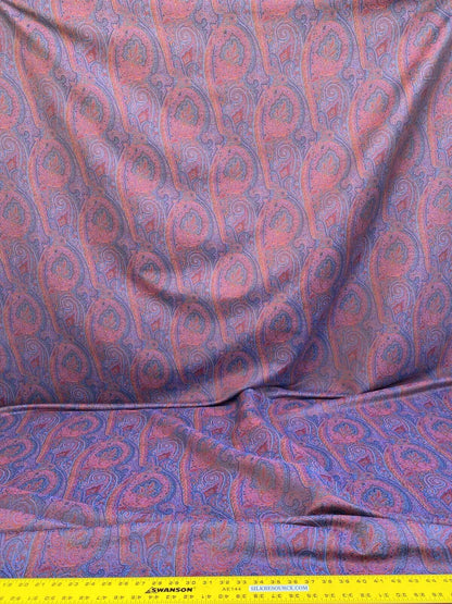 Clarence House Arnica Etro Blue Red Woven Intricate Paisley Cotton Blend MSRP USD 300+/yard